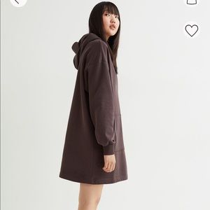 H&M Brown Sweatshirt Hoodie Dress